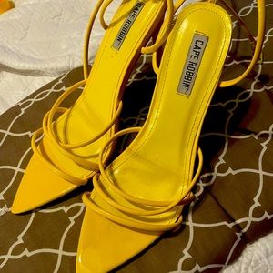 Strappy yellow sandals
